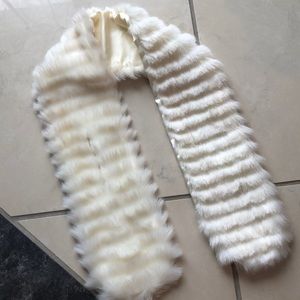Cache Ivory Faux Fur Scarf